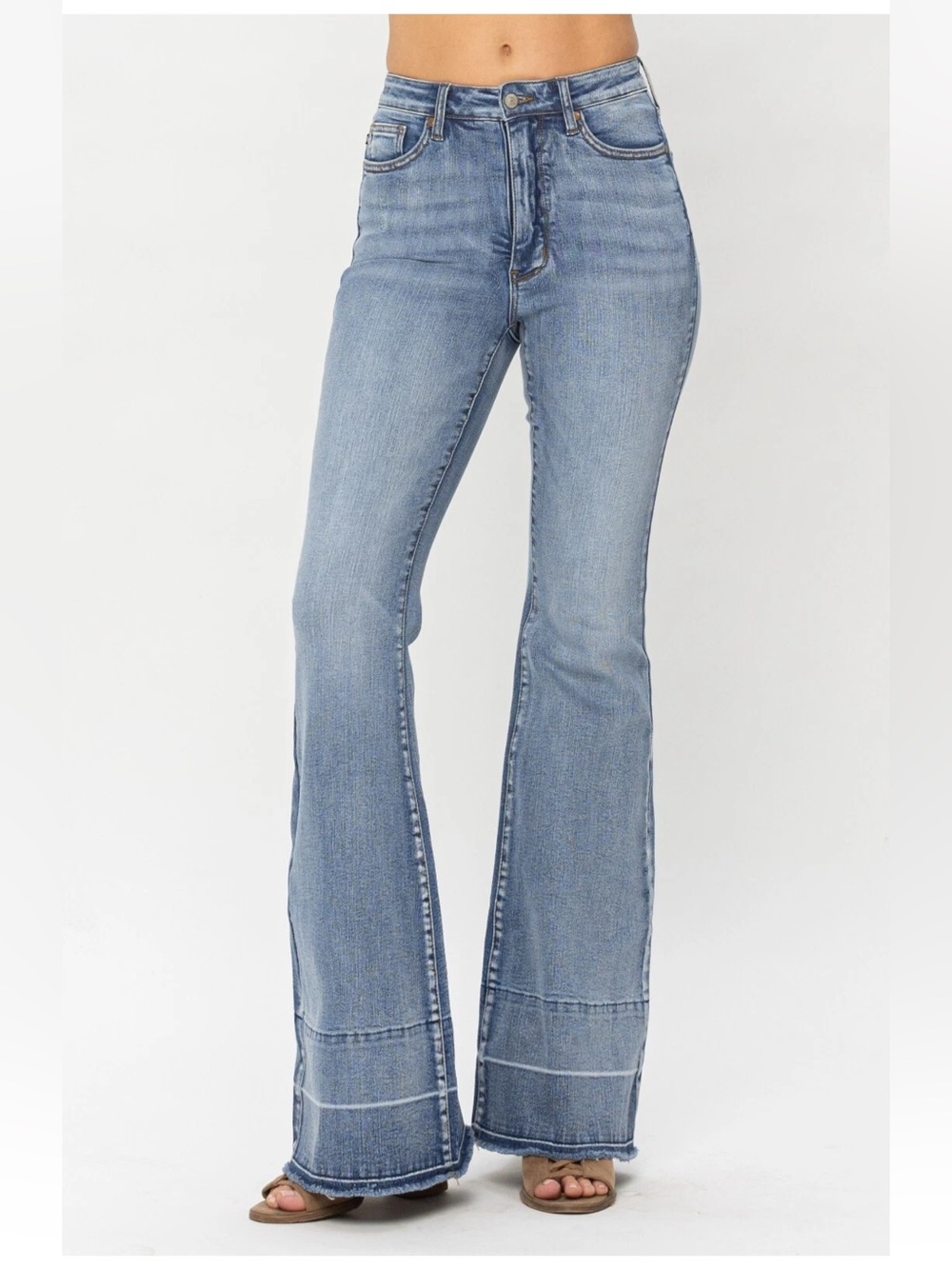 Judy Blue High Waist Tummy Control Release Hem Flare Jeans size 9/29 tall